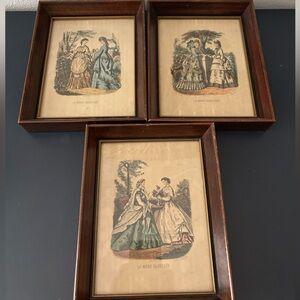 Vintage Framed Le mode illustree French Fashion Prints